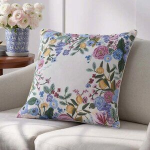 Garden Party Decorative Square Pillow Cover - Ivory